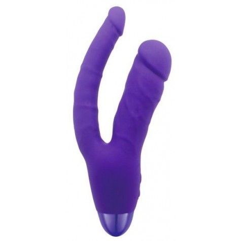 Фиолетовый двойной вибратор INDULGENCE Rechargeable Insatiable Desire - 21 см.